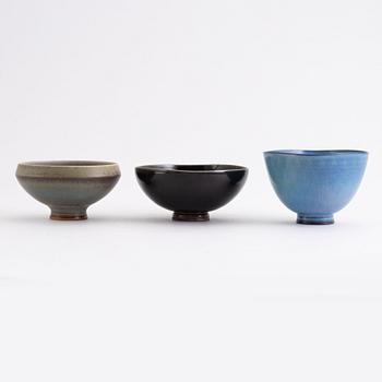 Berndt Friberg, three stoneware bowls, Gustavsberg Studio.