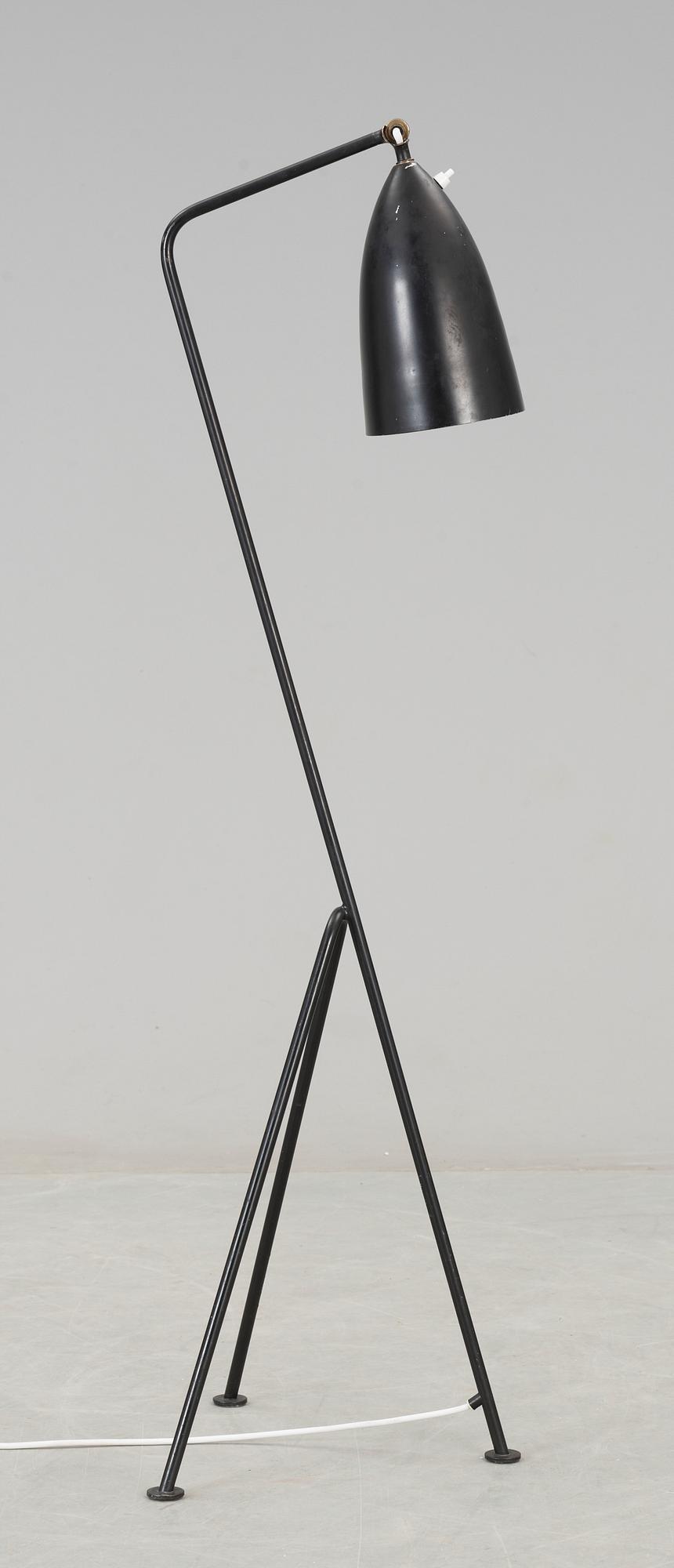 A Greta Magnusson Grossman black lacquered 'Grasshopper' floor lamp, Bergboms, Sweden 1950's, model G-33.