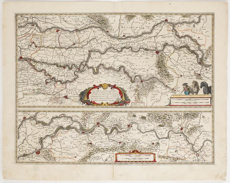 KARTA, 3 st, Willem Janszoon Blaeu, 1600-talets första hälft.