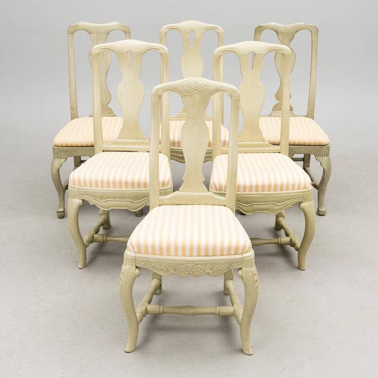 Six 18th Century late Baroque/Rococo chairs.