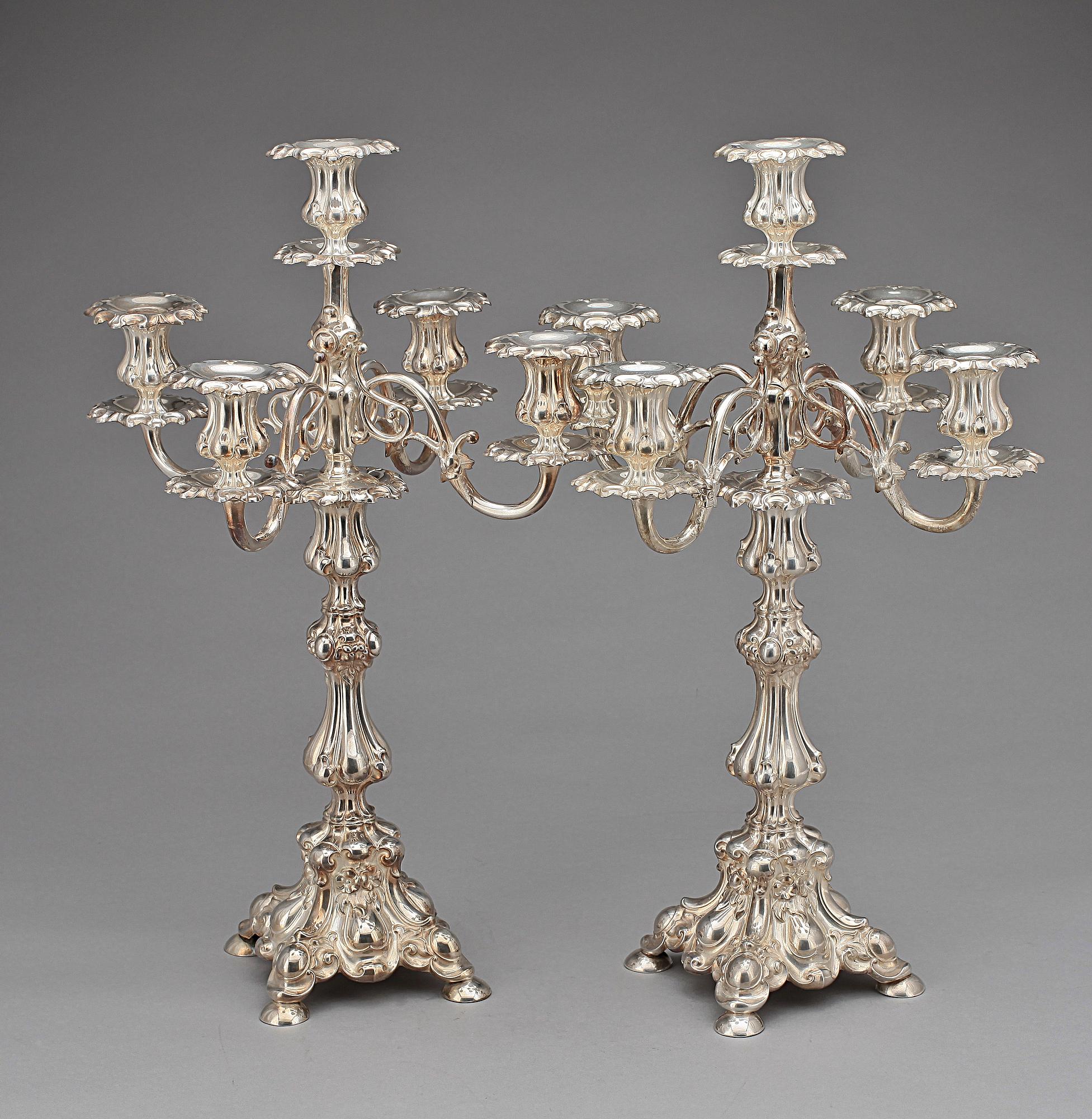 KANDELABRAR, ett par, nysilver, Henninger & Co, Tyskland,  1900-talets första hälft/mitt.