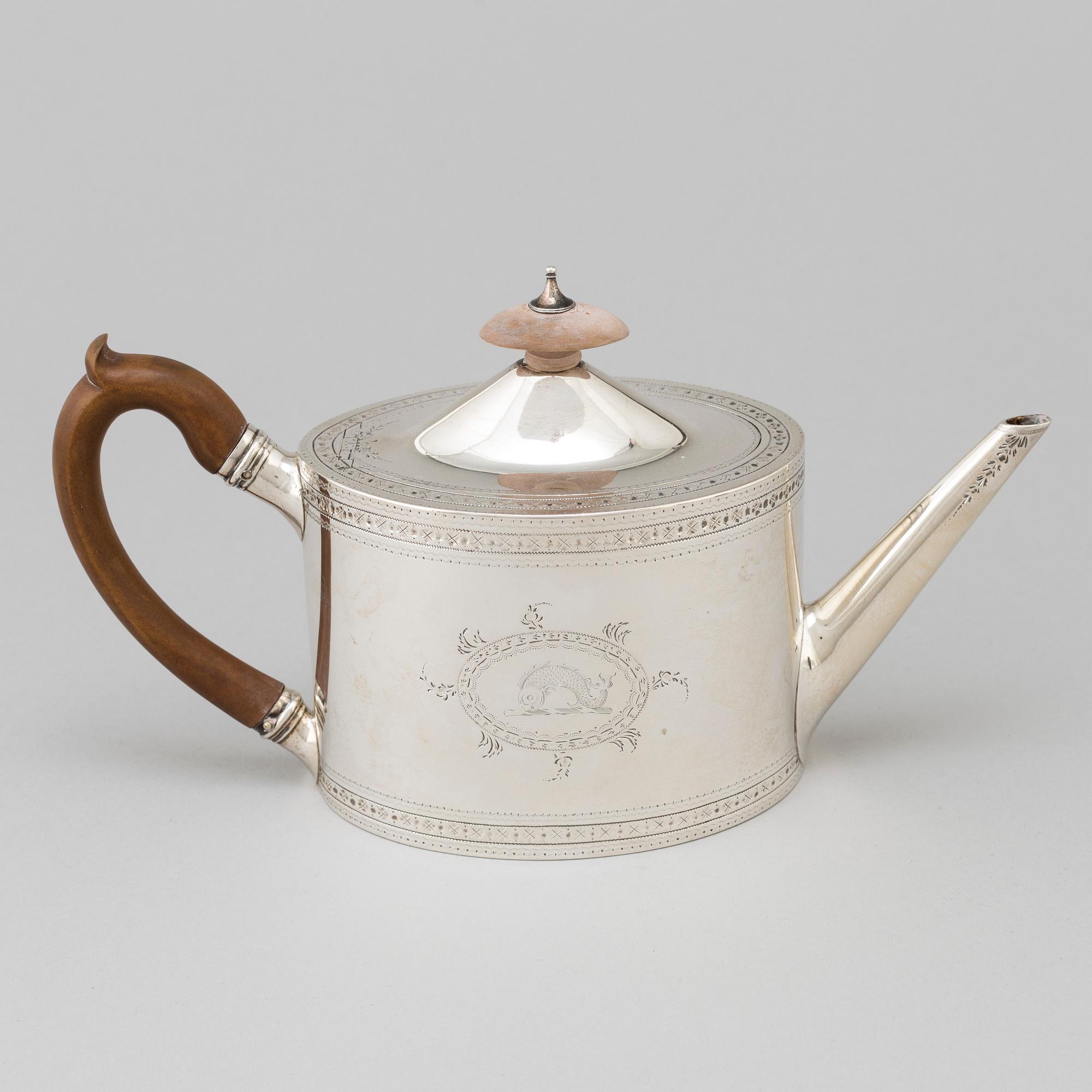 Charles Aldridge och Henry Green, tekanna, silver, London 1786.