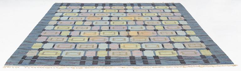 Judith Johansson, a carpet, "Spise Hall", flat weave, ca 373 x 275 cm, signed JJ.