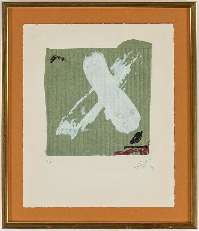 ANTONI TÀPIES, lithograph in colors, signed and numbered 6/75.