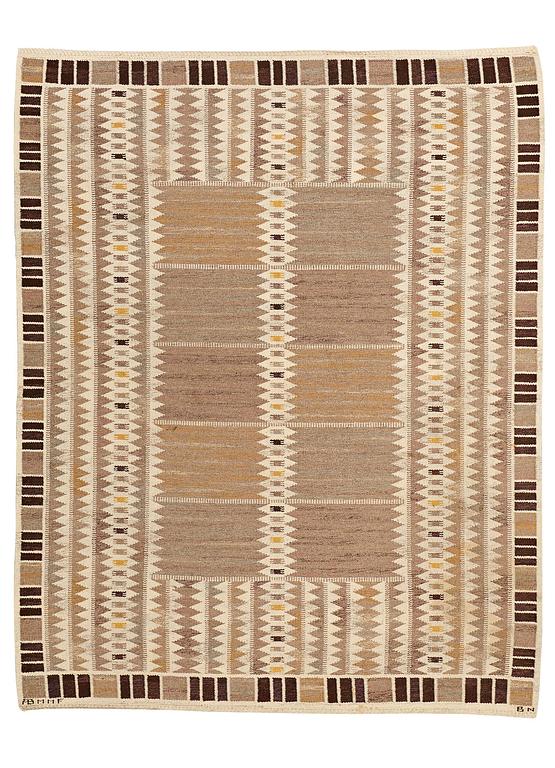 Barbro Nilsson, A CARPET, "Salerno grå" ("Kristianstad"), flat weave, ca 261 x 206,5 cm, signed AB MMF BN.