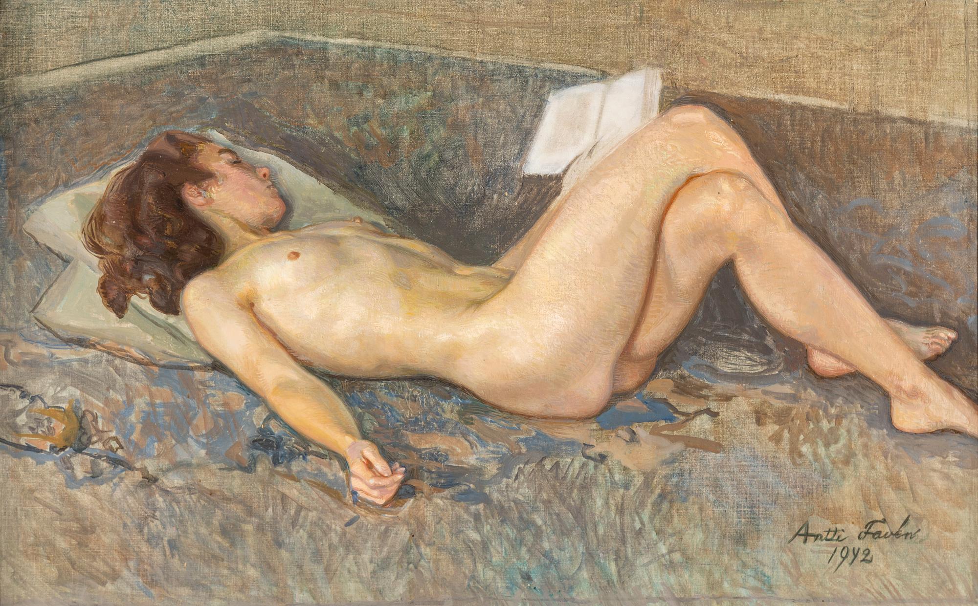 ANTTI FAVÉN, oil on canvas on paper-panel, signed and dated 1942.