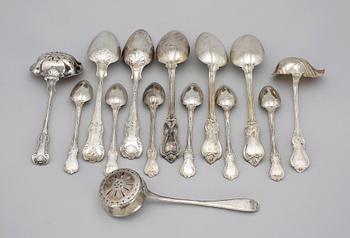 BESTICK, 14 st, silver, 1800-tal. Tot vikt ca 625 gram.