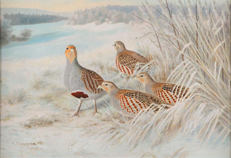 Matti Karppanen, Forest Birds in Winter Landscape.