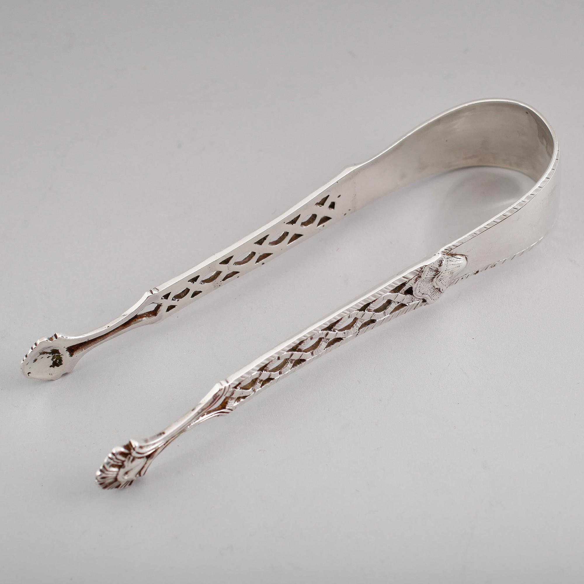 SOCKERTÅNG, silver, Carl Magnus Lundholm, Norrköping 1777-1787. Vikt ca 80 gram.