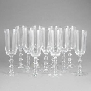 VINGLAS, 11 st, "Salut", Simon Gate, Orrefors, 1900-tal.