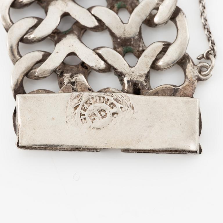Necklace and bracelet silver, likely Mexico.