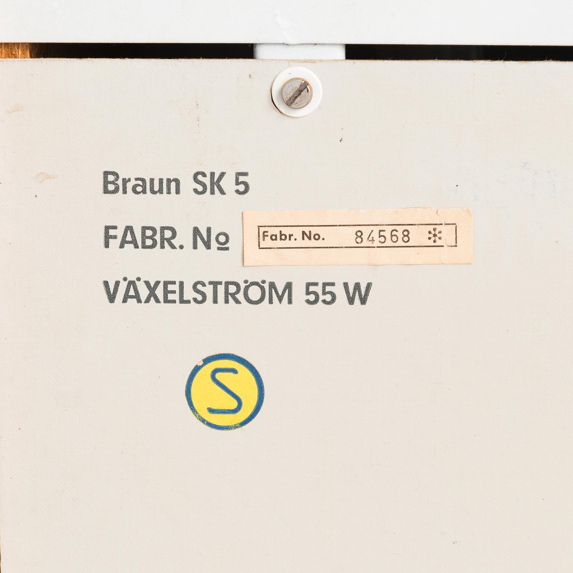 RADIOGRAMMOFON, "Phonosuper SK-5", Hans Gugelot & Dieter Rams, Braun AG, Tyskland, 1950-60-tal.