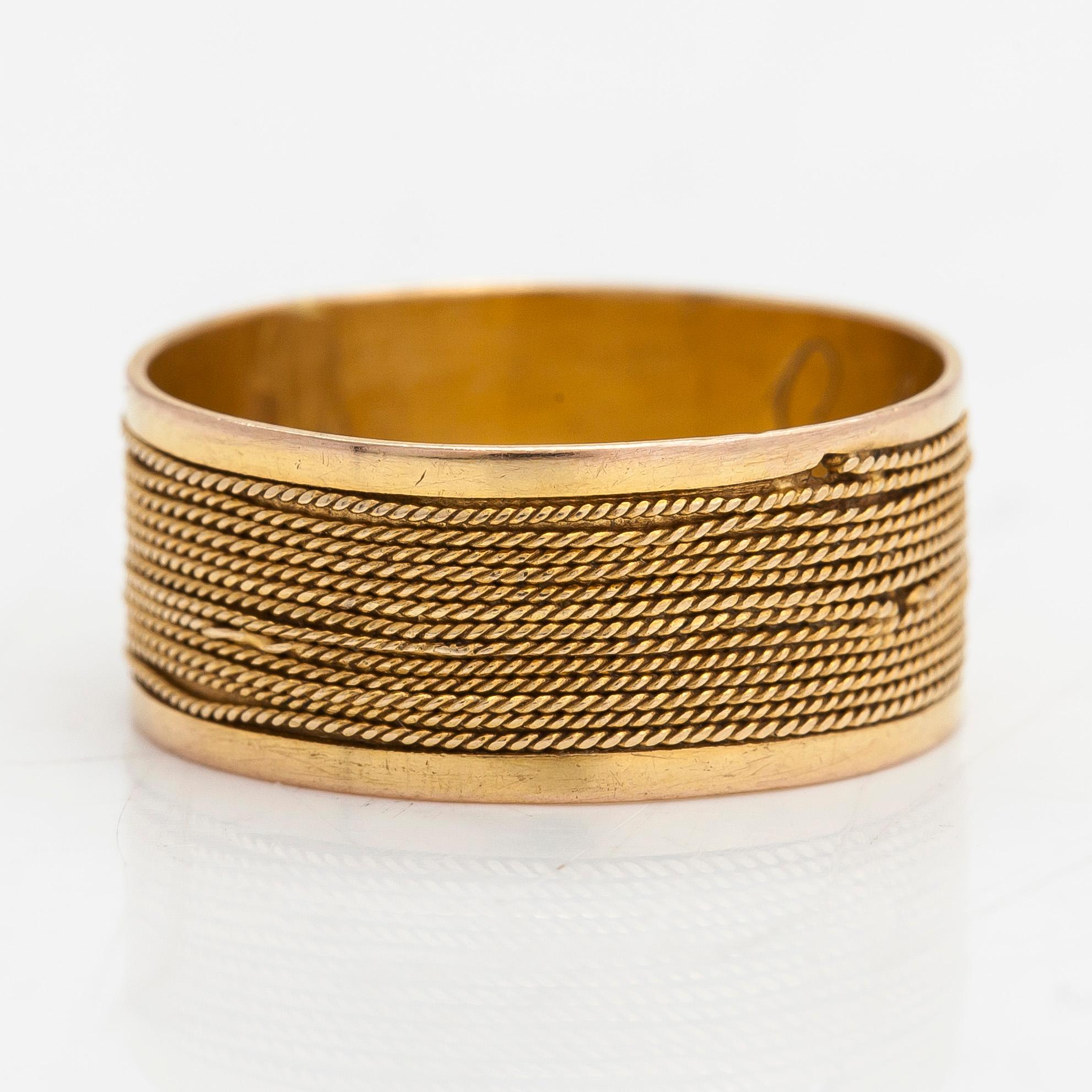 Ring, 18K guld, stämplad FS, 1809. Möjligen Friedrich Silber, Karlskrona.