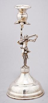 LJUSSTAKE, silver, importstämplar, 1900-talets första hälft. Tot. v. 179 g.