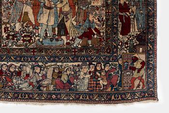 An antique Isfahan carpet, Central Persia, c. 260 x 138 cm.
