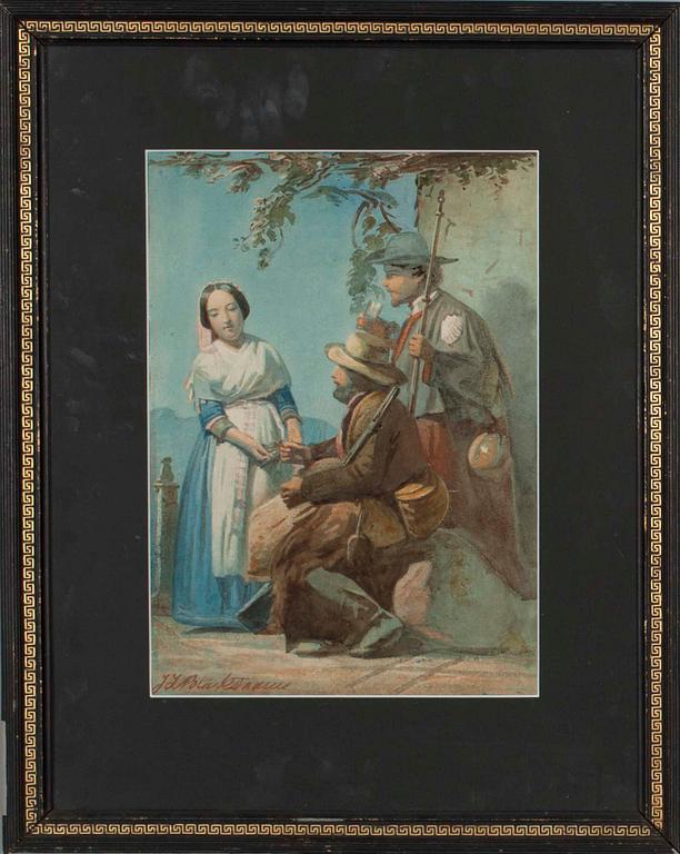 JOHAN ZACHARIAS BLACKSTADIUS, akvarell, sign.