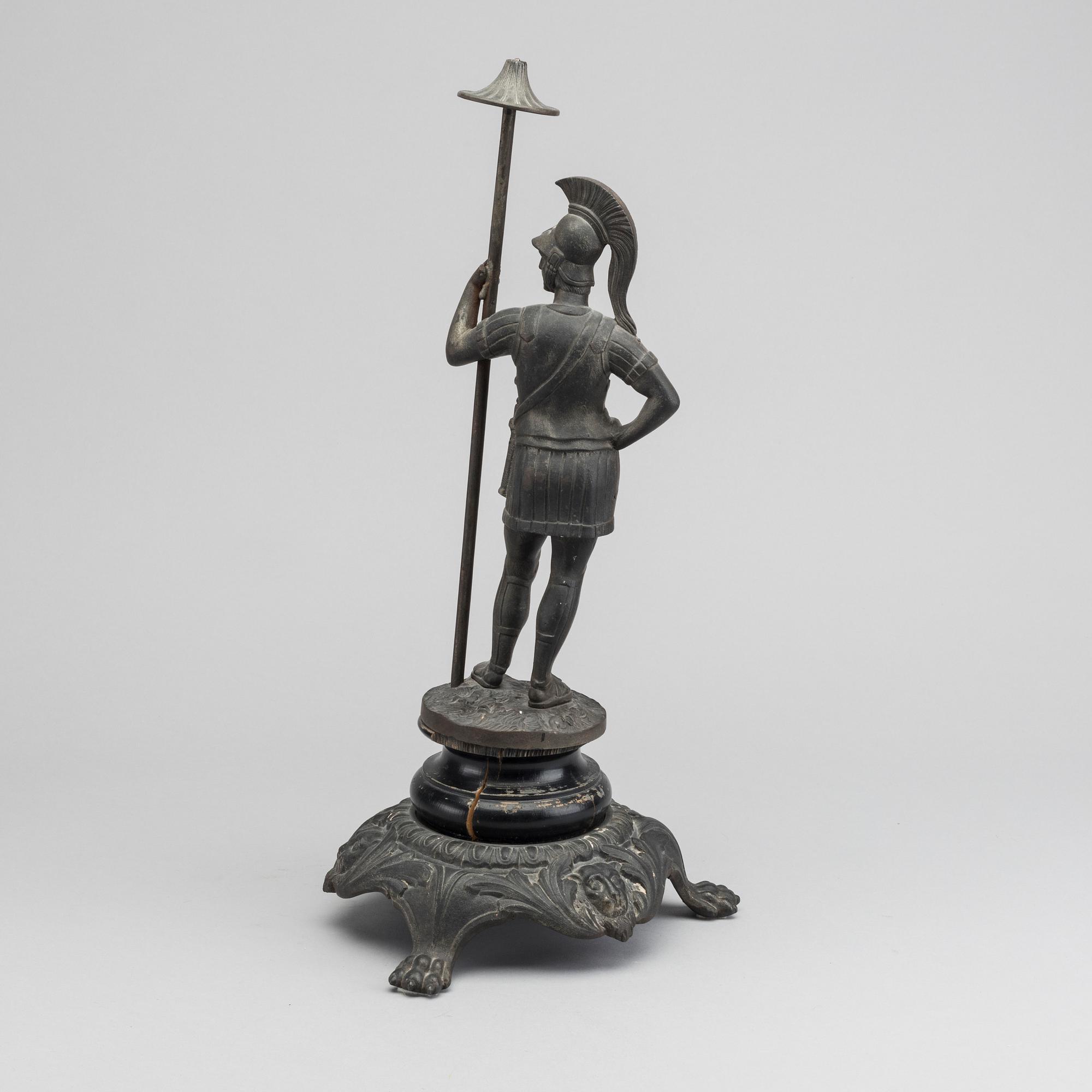 SKULPTUR, patinerad metall.  A.M Nacht 6821. Omkring 1900.
