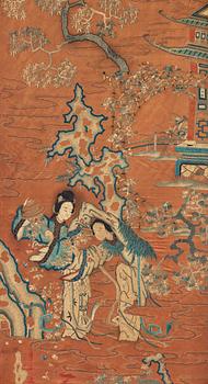 1048. A silk embroidery, Qing dynasty, 19th Century.