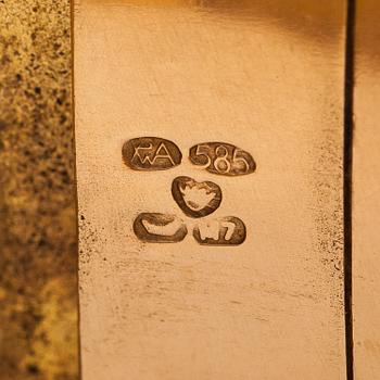 Björn Weckström, A one-of-a-kind 14K gold bracelet "Relief ". Lapponia 1965. Signed BW 65.