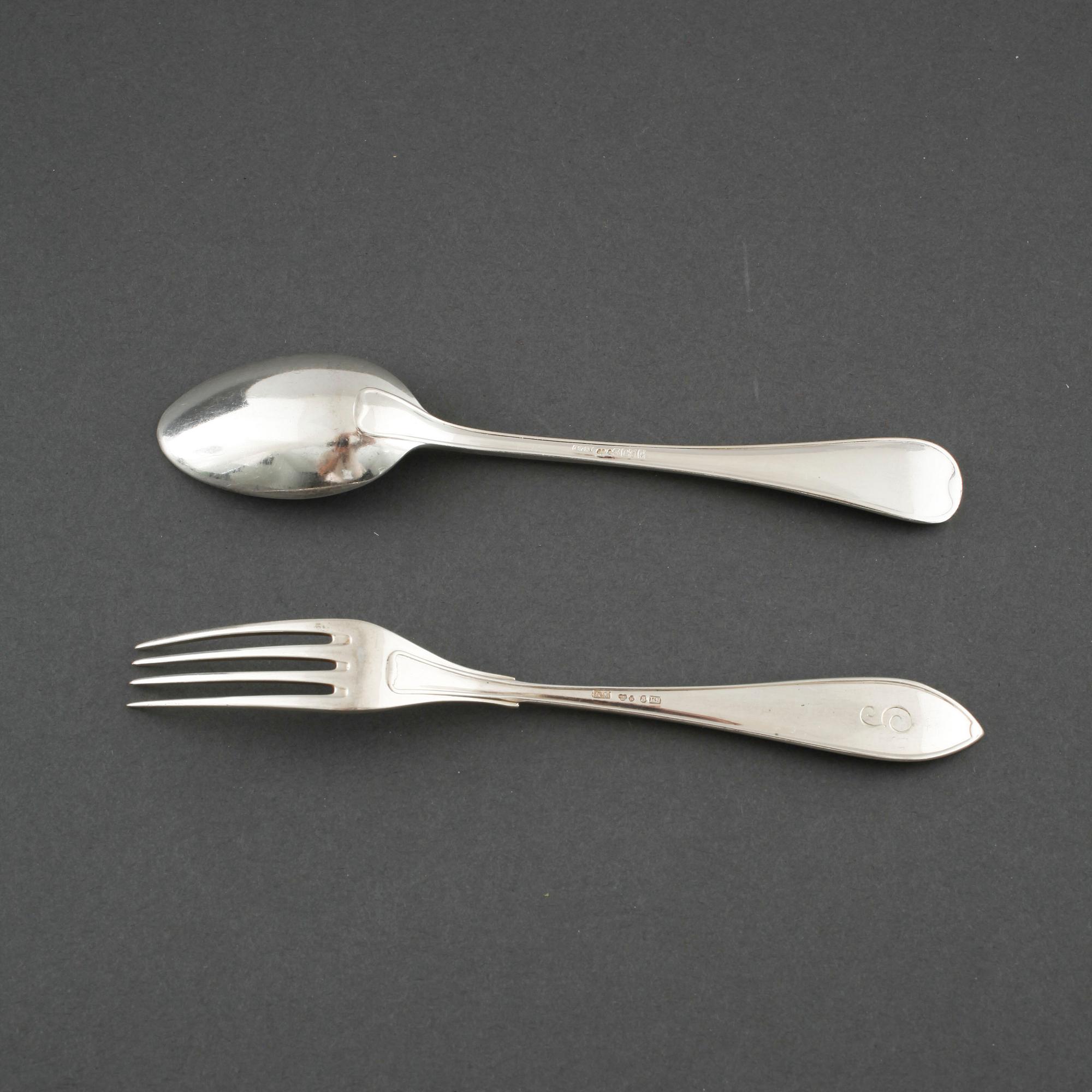 19 pieces of silver cutlery, first half of/mid 20th century.