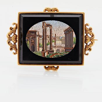 A MICROMOSAIC BROOCH.