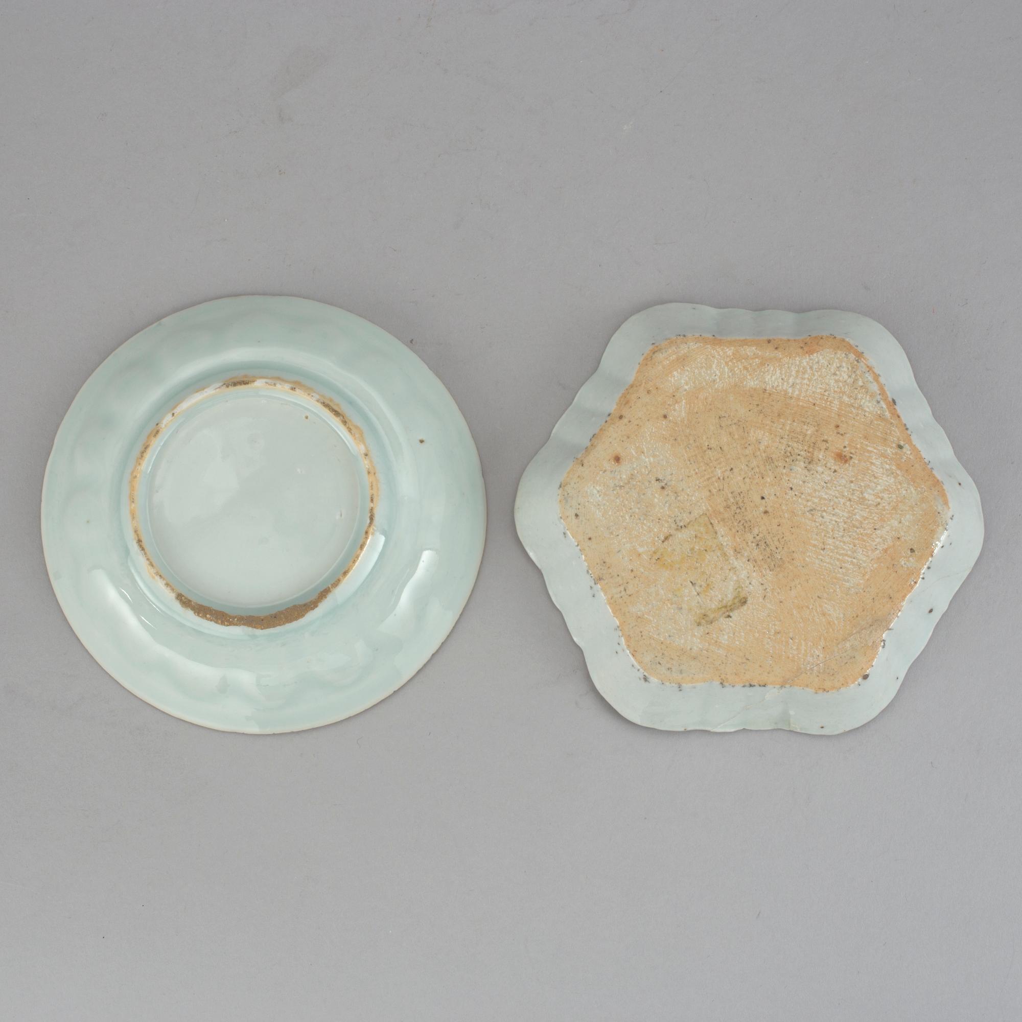 PARTI PORSLIN, 3 delar. Bl a mandarinporslin, 1700-tal.