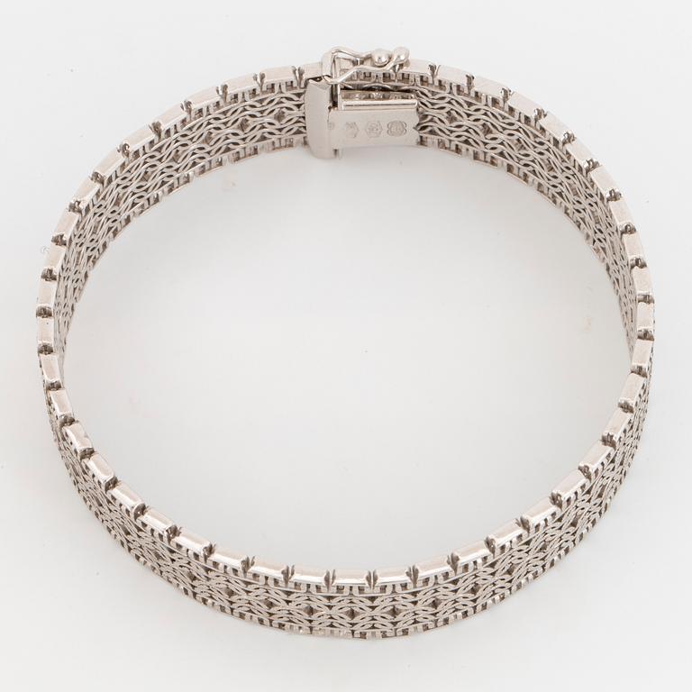 ARMBAND, 18K vitguld, fantasilänk, Uno A Erre, Italien.