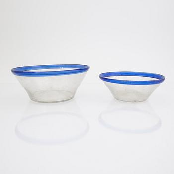 A set of 16 Swedish glass bowls early 1900s.