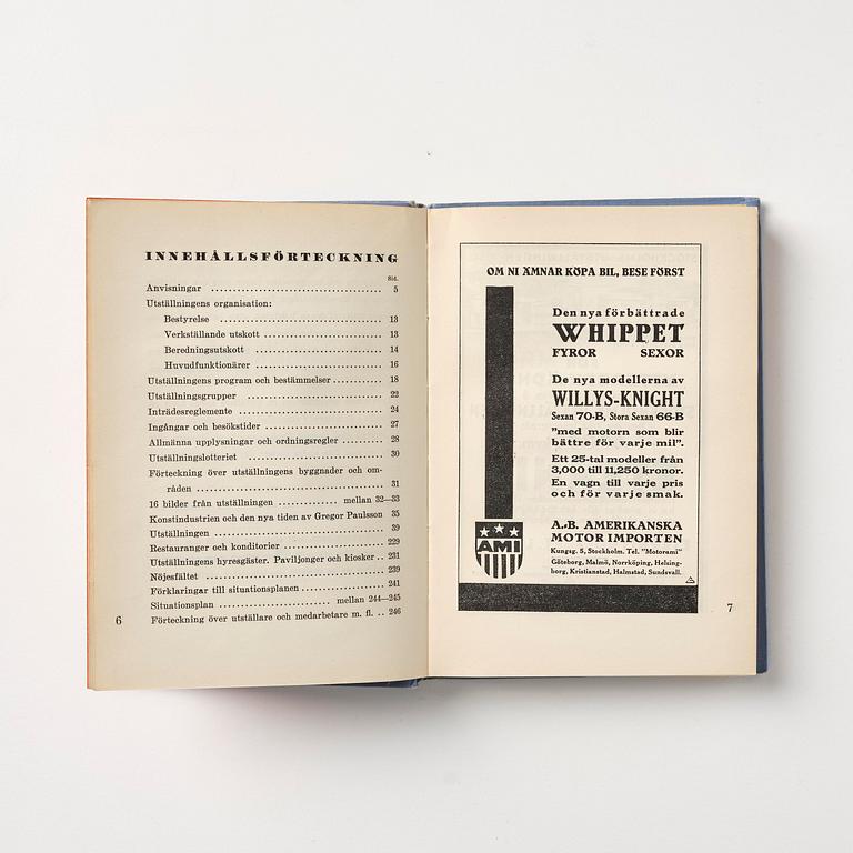 Stockholm Exhibition 1930, catalogue, brochures and souvenirs, six pieces.
