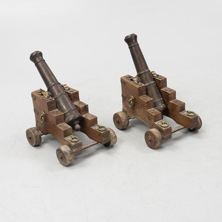 A pair of saluting cannons, 19th Century.