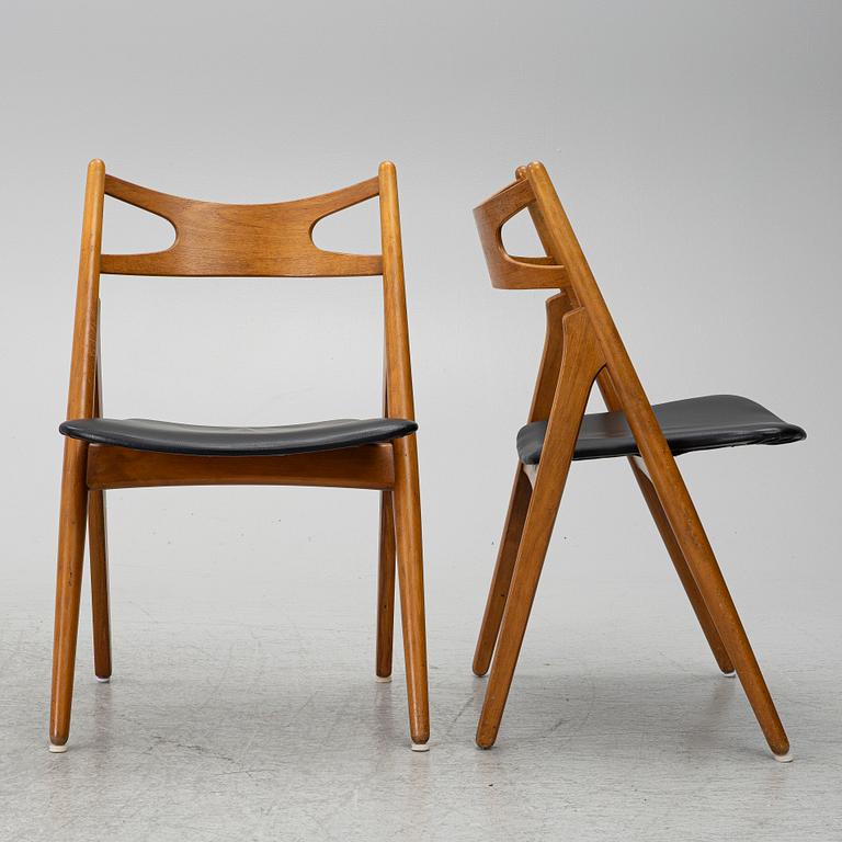 Hans J. Wegner, stolar, 6 st, "Savbukkestolen", Danmark, 1950/60-tal.