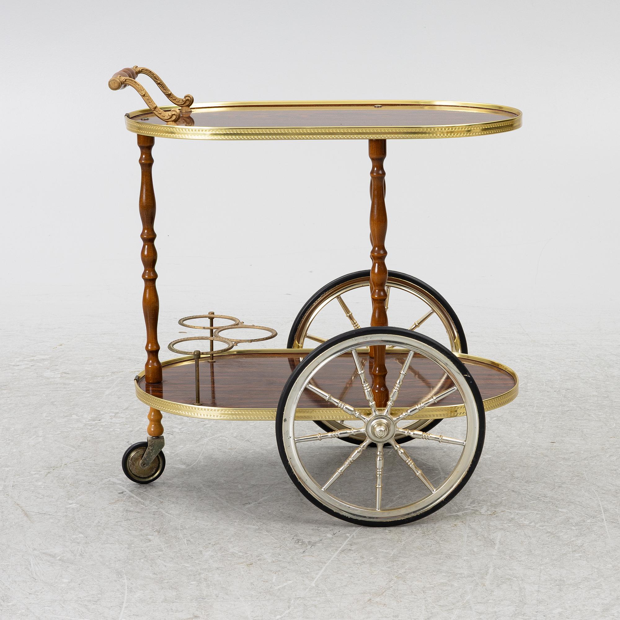 Serving cart, late 20th century.