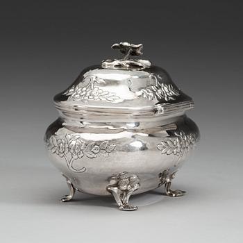 A Swedish 18th century silver sugar-casket, marks of Anders Schotte, Uddevalla 1785.