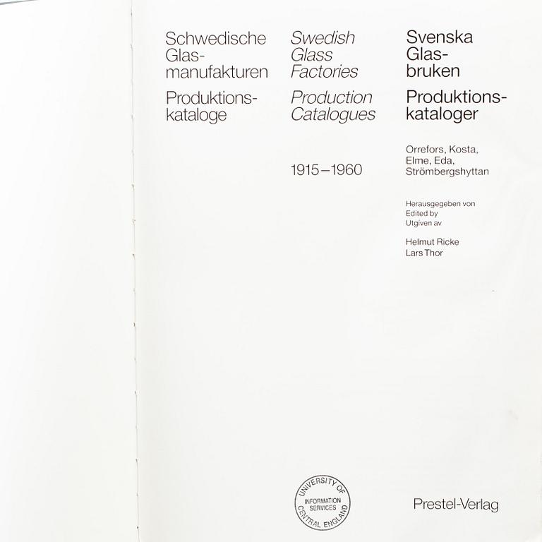 a lot of two books about swedish glass, including Glas in Schweden