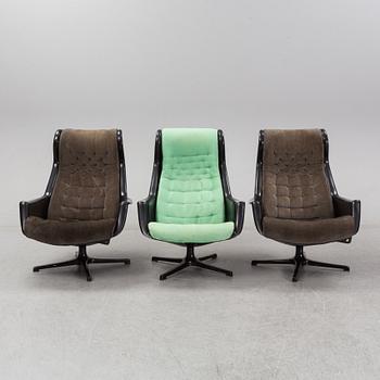 Alf Svensson & Yngve Sandström, a set of three 'Galaxy' easychairs for Dux.