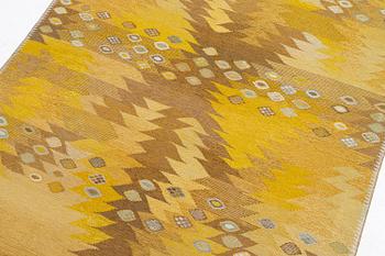 Barbro Nilsson, a carpet, 'Tånga gul', tapestry weave, x  cm, signed AB MMF BN.