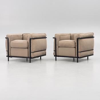 Le Corbusier, Charlotte Perriand & Pierre Jeanneret, fåtöljer, ett par, "LC3", Cassina, 2006.