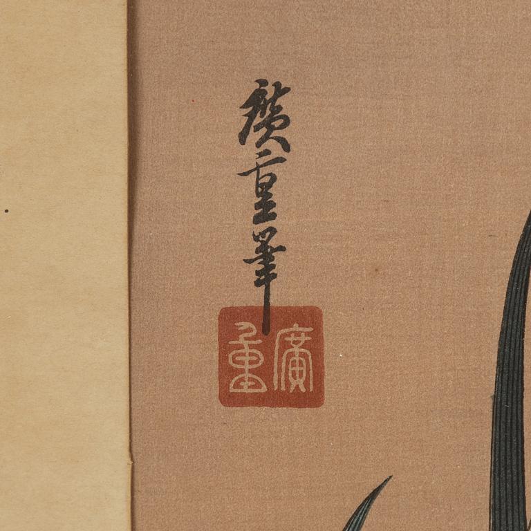 Ando Utagawa Hiroshige, efter, färgträsnitt, ett par, Japan, 1900-tal.