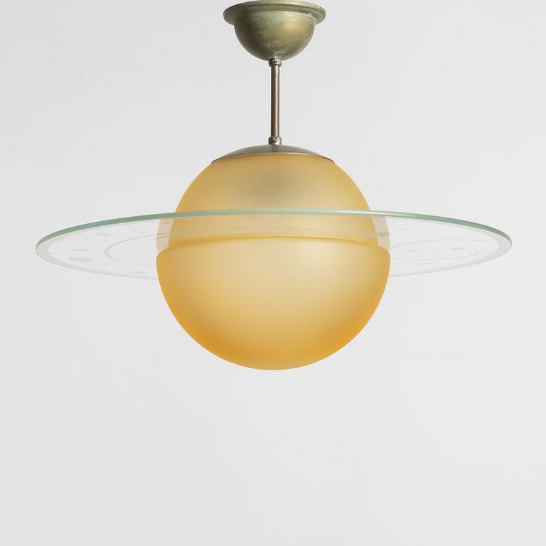 Ceiling lamp, so-called "Saturn lamp", circa 1930s/1940s.