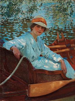 1006. William Henry Margetson, Kvinna i båt.