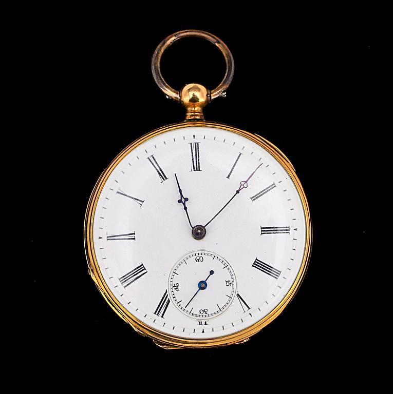 DAMFICKUR, 18k guld, Omkring 1800/1900.