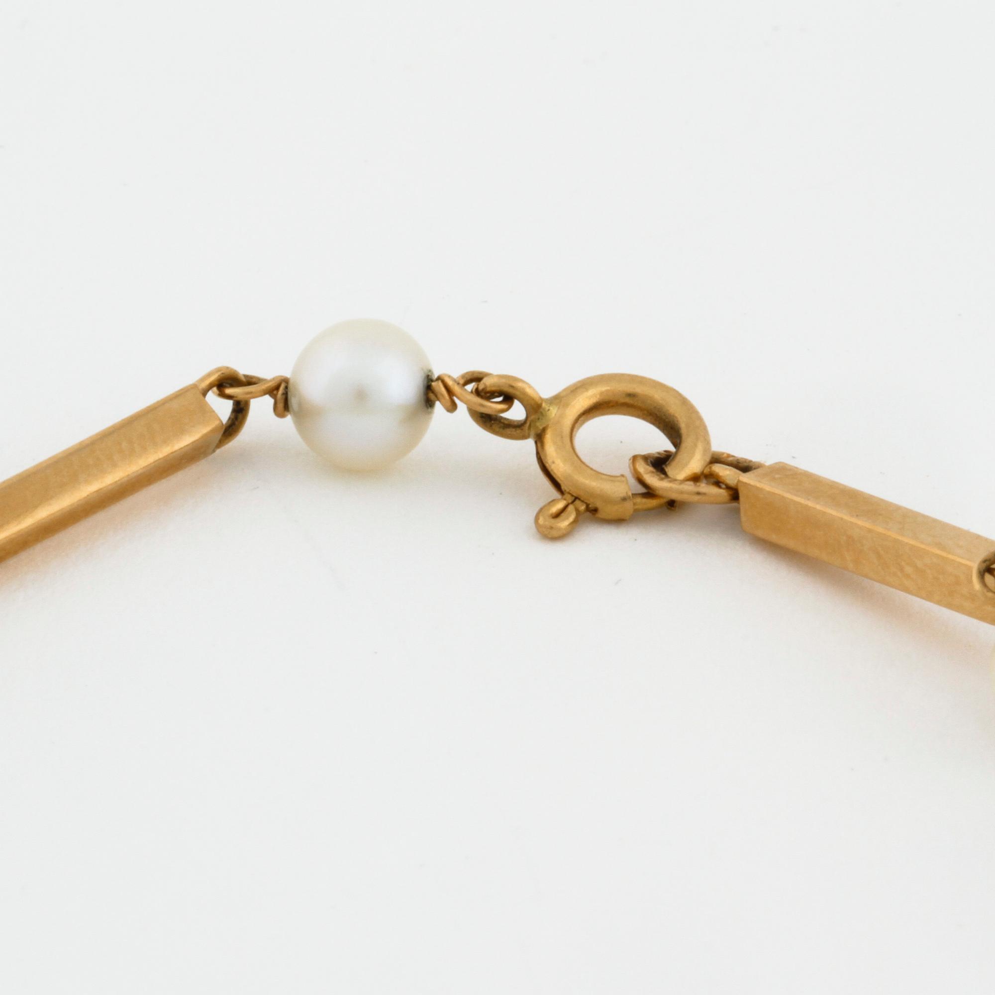 ARMBAND, med odlade pärlor, Torsten Rydén Borås, 1964.