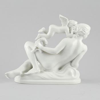 FIGURIN, porslin,Harald Salomon, monogramsignerad. Rörstrand.