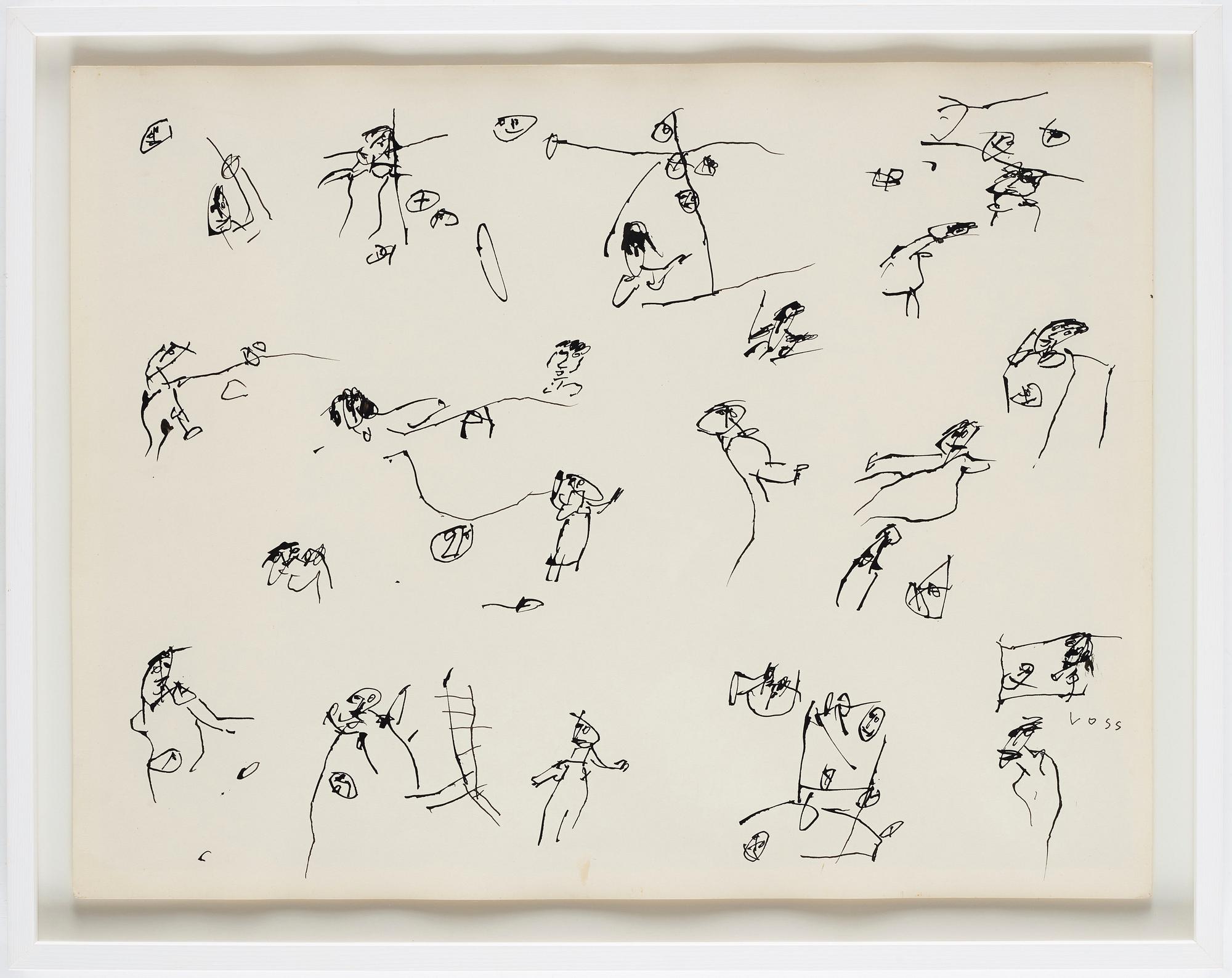 JAN VOSS, drawing, signed.