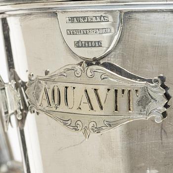 Brännvinscistern, nysilver, DA Kjernås Nysilfverfabrik, Göteborg.