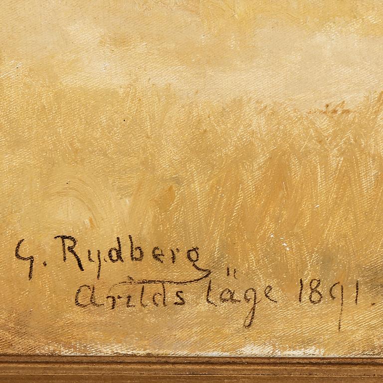 GUSTAF RYDBERG, duk, signerad G. Rydberg och daterad arilds läge 1891.