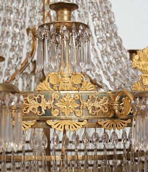 An Empire eighteen-light chandelier, 1830's.