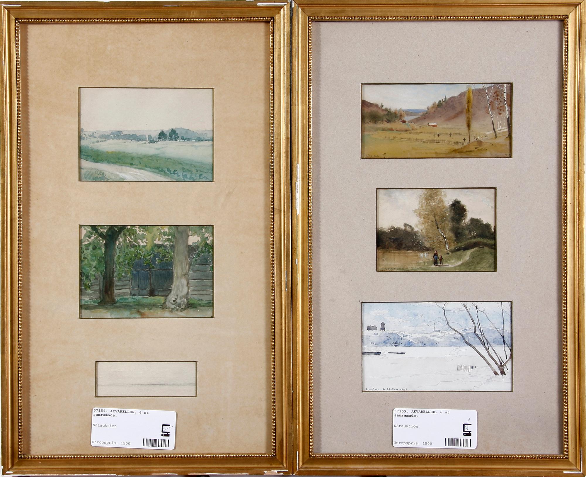 AKVARELLER, 6 st.