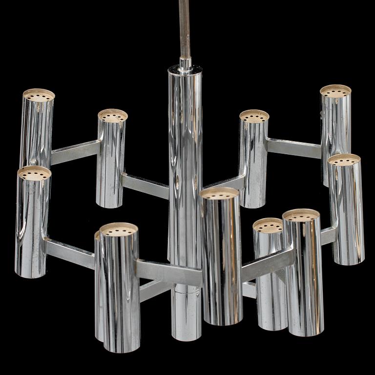 GAETANO SCIOLARI, a chrome ceiling light, probably Boulanger SA.