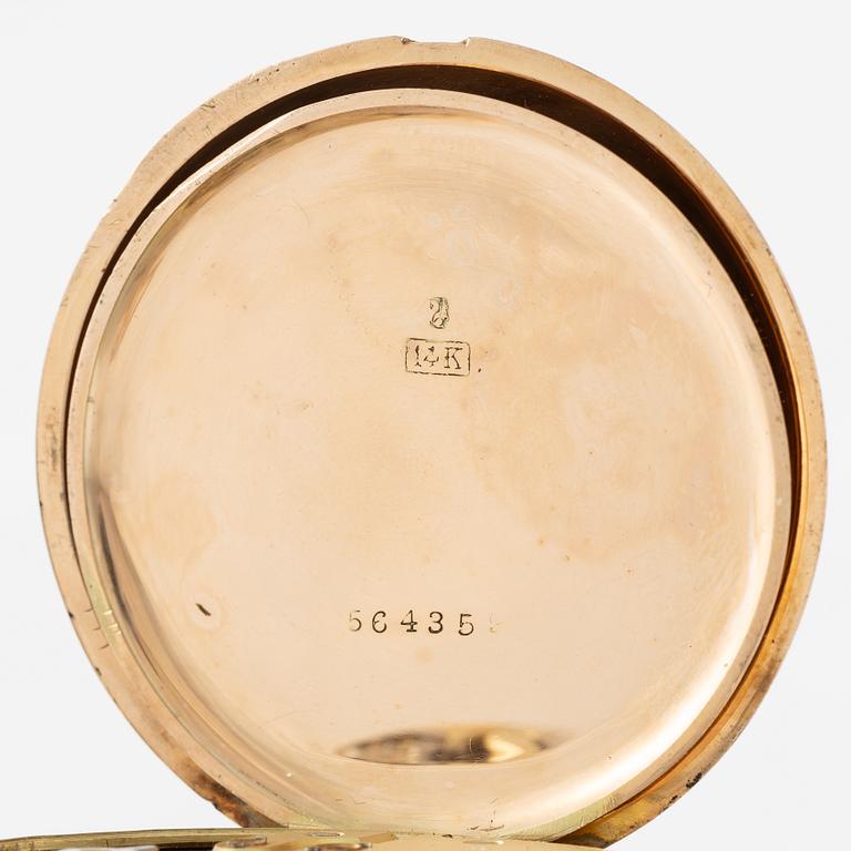 IWC, pocket watch, hunter, 49.5 mm.